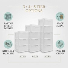 Medium Rattan White Storage