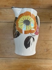 Grays Pottery Lustre Ware Jug Pitcher Hand Painted Flowers 19.5 Cm Tall 1927