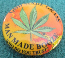 Badge Pin Rude Funny Humour Cheeky Novelty Joke ~ God Made Grass