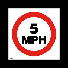 5 MPH Sign, Sticker - All