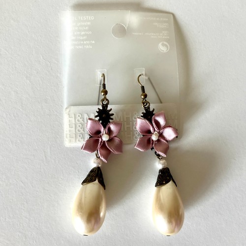 Drop earrings faux pearl - drop,