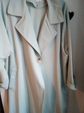 Tu Womens Coat - Unlined - size 24 - pale green - long - no belt - vgc