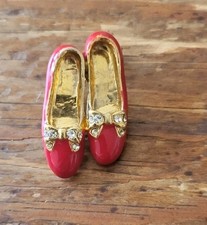 Wizard of Oz Dorothy Ruby red slippers enamel with rhinestones brooch pin