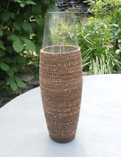 Tall Gift Art-By-Straits Glass Vase with Hessian Rope 40cm