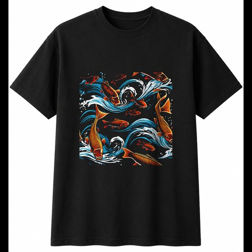 Graphic ghost carp - in, water