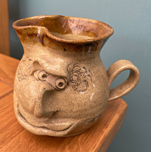 Beige brown ceramic art - ceramic,