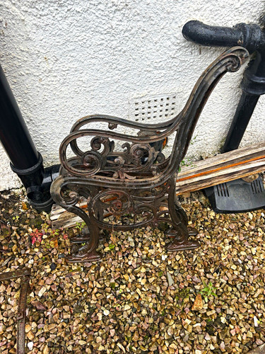 Ornate cast metal - garden, bench