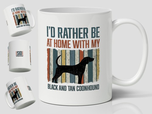 Black and tan coonhound mug - black,