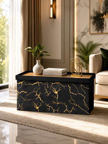 Black ottoman storage - black,