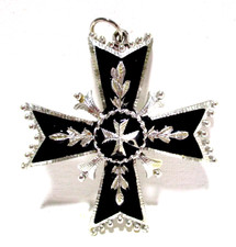 Black Maltese Cross Pendant By Exquisite