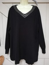 BEAUTIFUL BNWT BEADED LONG BLACK SWEATER...22-24...LAGENLOOK...NEXT DAY POSTAGEE