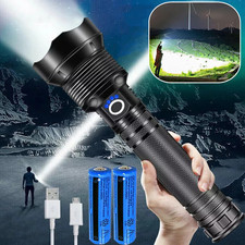 35000000LM P90 Super Bright Powerful LED Flashlight Torch Rechargeable Zoomable