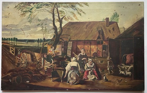 Antique landscape oil painting - landscape,