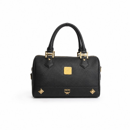Mcm black pebbled leather - mcm,