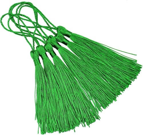 Bright green craft tassels - bright,