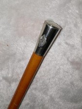 Post War Military Drill Cane W/ Worcestershire Sherwood Reg & Army Pay Corps Top