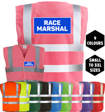 RACE MARSHAL Motorsport Printed Hi-Vis High Viz Visibility Safety Vest Waistcoat