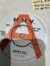 BB King Tomorrow Night 7 Vinyl Single Demo Record HMV Label 45-POP 1101