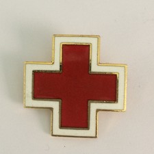 Red Cross Enamel Metal Pin