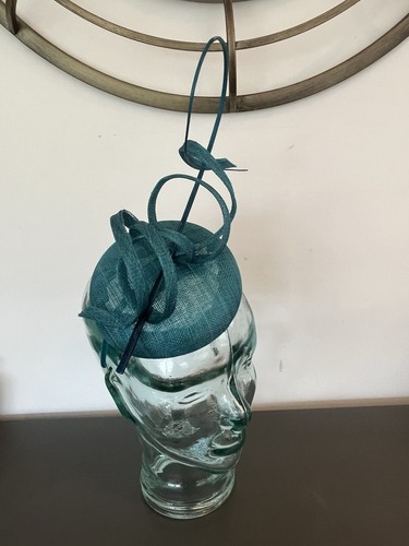 Teal green fascinator new - teal,