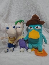 Phineas and Ferb Official Disney Store Soft Toy Bundle 3x Plushes 9" Rare