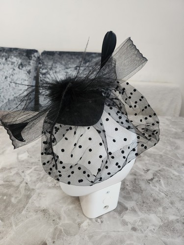 Fascinator hair veil black - fascinator,
