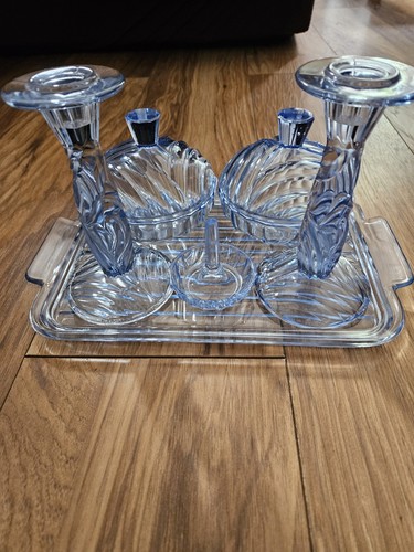 Vintage art deco blue - vintage, glass