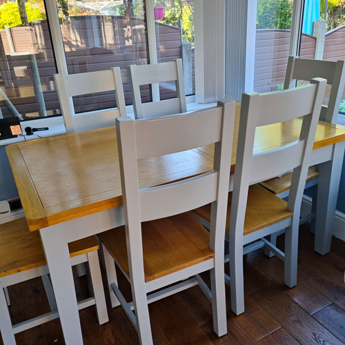 Rectangular wood dining table - dining,