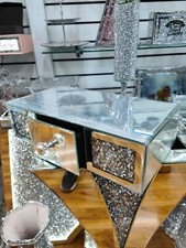 Crushed Crystal Mirrored Floating Wall- Mounted Shelf with 1 Drawer 15''x8''x4''