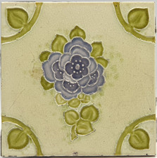 Antique Fireplace Tile Floral