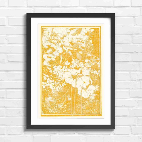 Yellow floral garden botanical - floral,