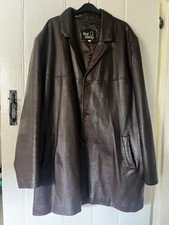 Real Leather Mens Jacket Long Blazer Size 4XL Chocolate Brown Lined soft coat 