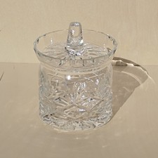 Thomas Webb Crystal Honey Pot with Lid – Cut Glass Jar Vintage England