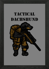 Tactical Dachshund Framed Wall