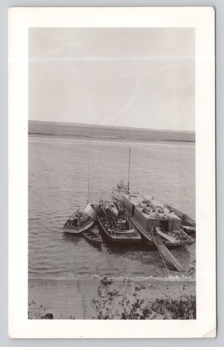 Vintage photo barge and boats - barge,