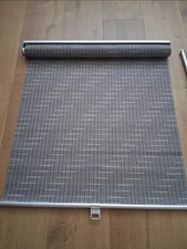 Grey patterned roller blind with brackets - immaculate condition
