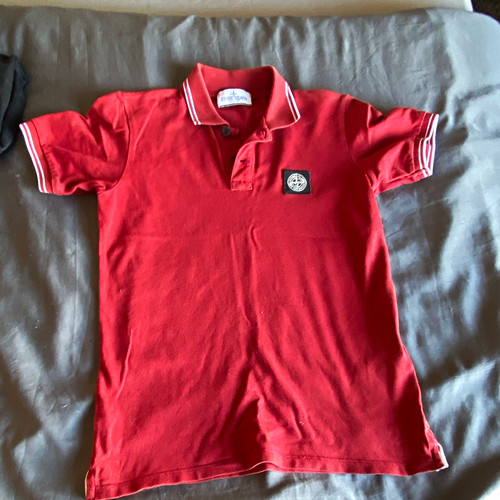 Stone island junior boys red - island,