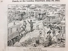 A2i Ephemera 1911 Original Punch Cartoon The Caravan Craze