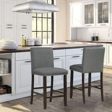 2 Pcs Linen Fabric Upholstered