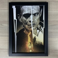 FRANKENSTEIN FRAMED MOVIE ART. DREW STRUZAN, HORROR, MOVIE, MONDO