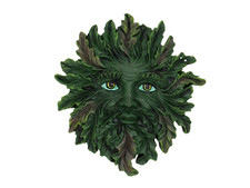 Green man wall plaque - green,