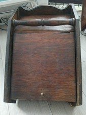 VINTAGE MID CENTURY WOODEN  COAL LOG KINDLING FIREPLACE SCUTTLE HOLDER