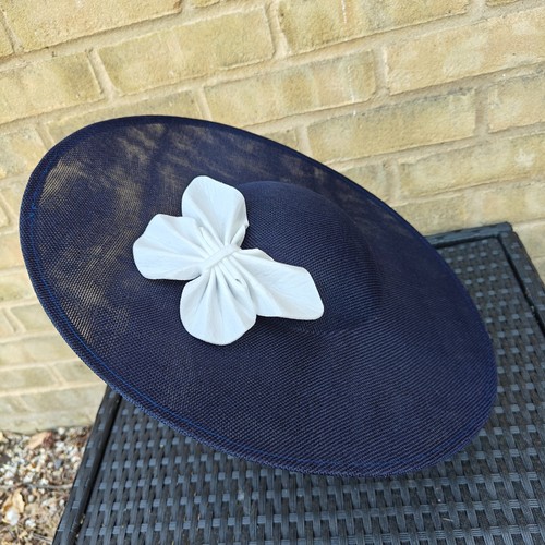 Navy blue white butterfly wide - navy,
