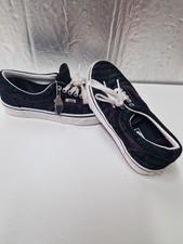Vans Era Shoes Trainers Size 5.5 Skate Low Spellout Vans Print Black 