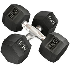 HOMCOM 2x6kg Hex Dumbbells Set