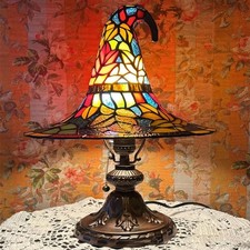Stained Resin Witch Hat Lamp