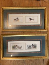 Pair of Vintage Prints, 2 Joel Kirk Ducks In Wooden Gold Frame 168/E80 GSP