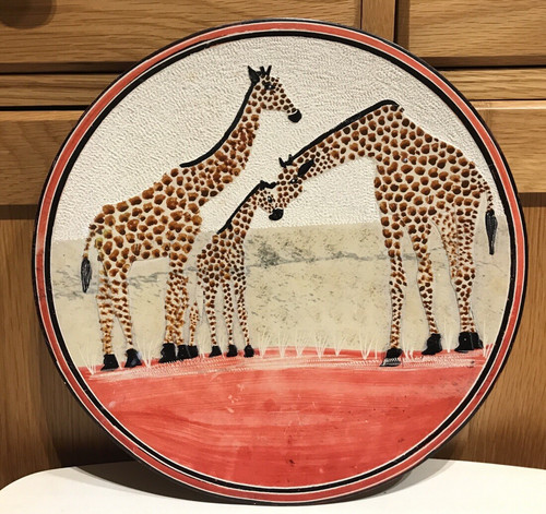 African giraffe family ceramic - family,