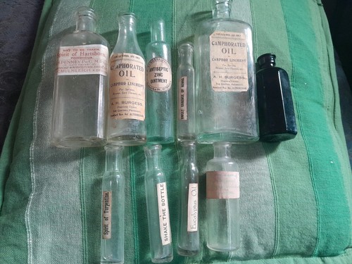 Old dug chemist bottles - dug, job