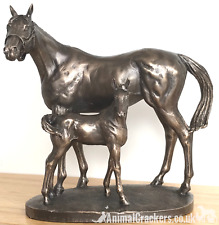 Bronze Mare & Foal ornament by David Geenty horse lover gift figurine sculpture